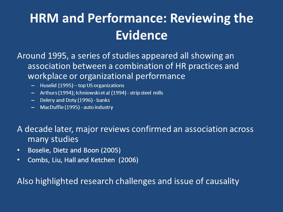 Hrm and business performance